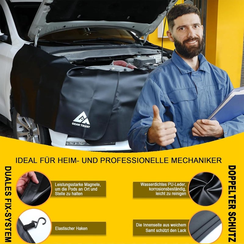 GearTrust Thick Car SUV Fender Covers for Mechanics, 3 Pcs Large Size Dual Layer Protection Car Fender Protector for Mechanics, Magnetic Vehicle Work Mat Repair Accessories (Thick Version, Large) - Image 4